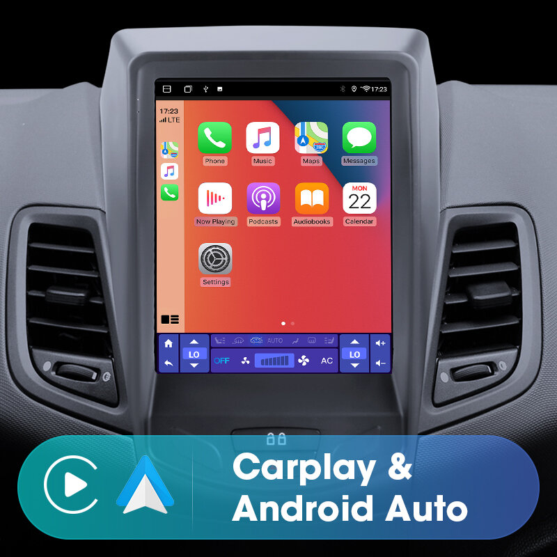 Vtopek-Autoradio Android 12, Navigation Stéréo, Lecteur de Limitation Carplay, Écran Vertical, Unité Principale, Ford Fi.C. MK7 2009 -2016