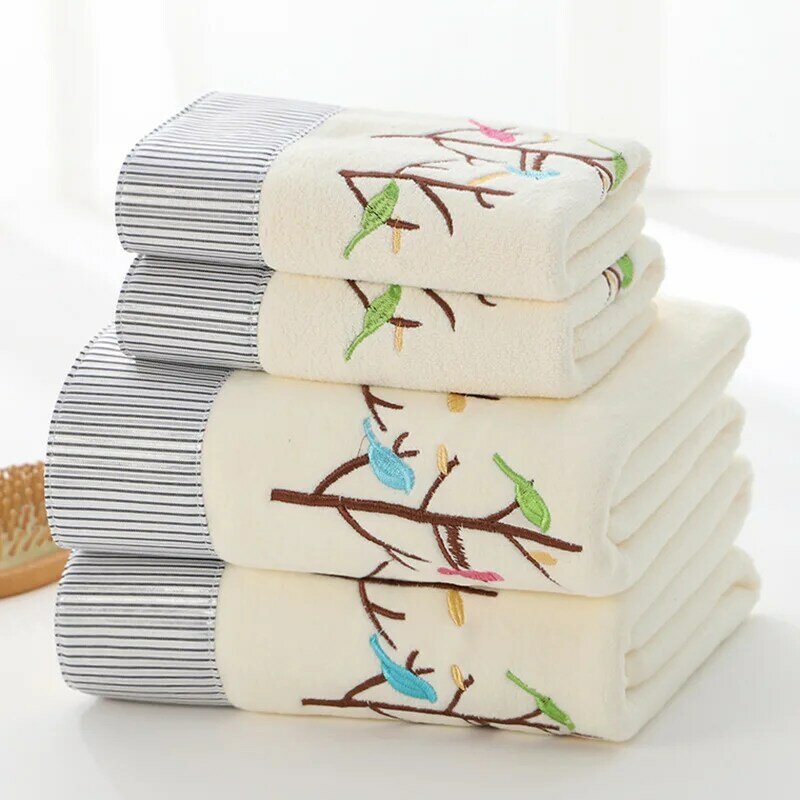 Microfiber Towel Set Luxury Lace Embroidered Bath Towel Gift Set Face Towel Bath Towel Quick Dry Terry Towels Bathroom1/3pcs set