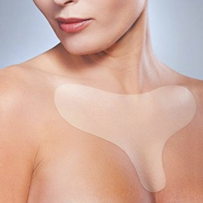 Riutilizzabile Anti rughe pettorale Silicone trasparente rimozione Patch viso cura della pelle Anti invecchiamento seno Lifting petto Patch carne