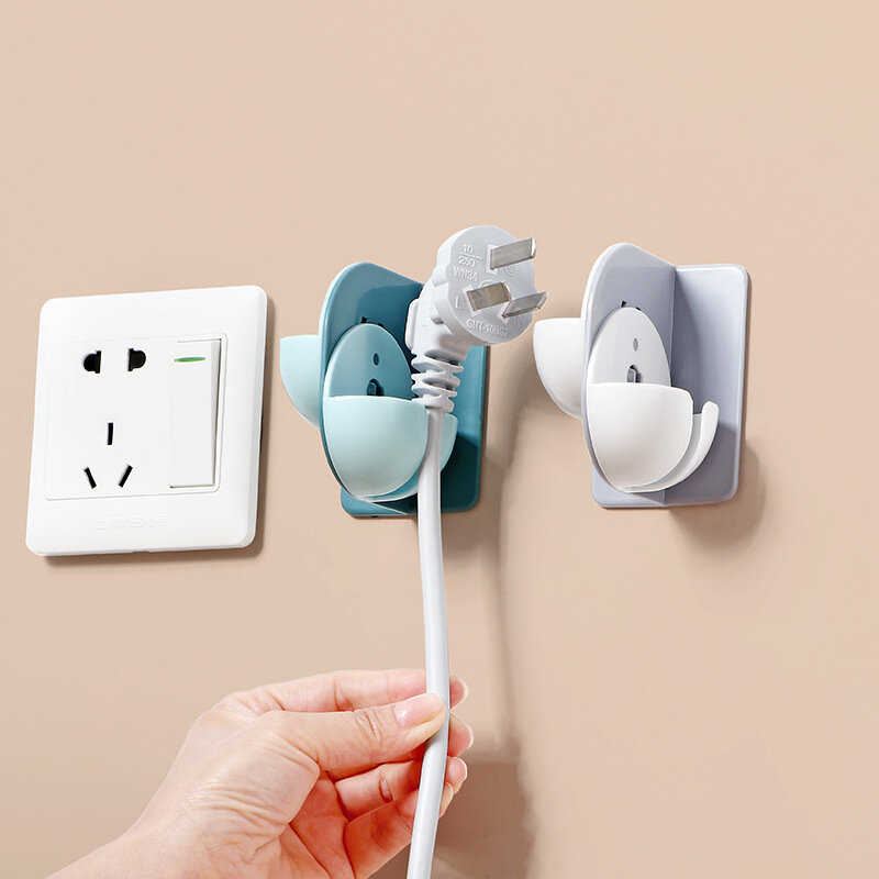 Multifunctional Creative Power Cord Plug Hook Powerful Non-marking Kitchen Punch-free Paste Hook Socket Storage Fixed