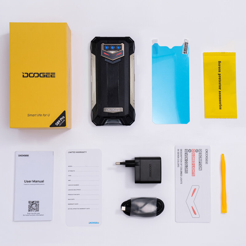 DOOGEE S89 Series Téléphone robuste 6.3" 48/64MP Caméra 8+128GB/256GB Smartphone 33W/65W Charge rapide 12000mAh Android 12 Téléphone Helio P90 20MP Night Vision Camera NFC Global Version Mobile Phone