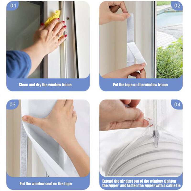 Window Sealing Cloth For Air Conditioner Universal Window Seal For Portable Air Conditioner Sealing AC With Zipping And Adhesive