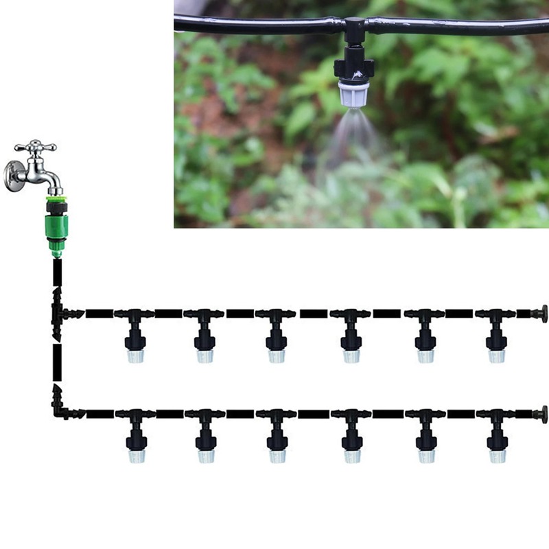 Bocais para irrigação, sistema portátil, rega automática por mistura, 10m, cabeça de spray de mangueira de jardim com 4/7mm, conexão com o conector