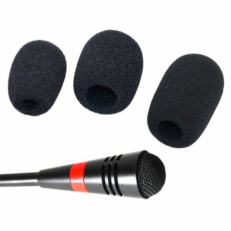 10 Buah Penutup Spons Kaca Depan Mikrofon Penutup Busa Mikrofon Penutup Pelindung Topi untuk Pertemuan Leher Angsa Mikrofon