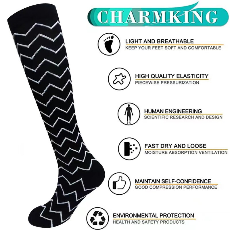 3/5/6/7/8 Pairs Menge Pack Frauen Männer Kompression Socken Strümpfe Elastische Sport Schöne Bein Lauf schwarz Weiß Klassische Socken