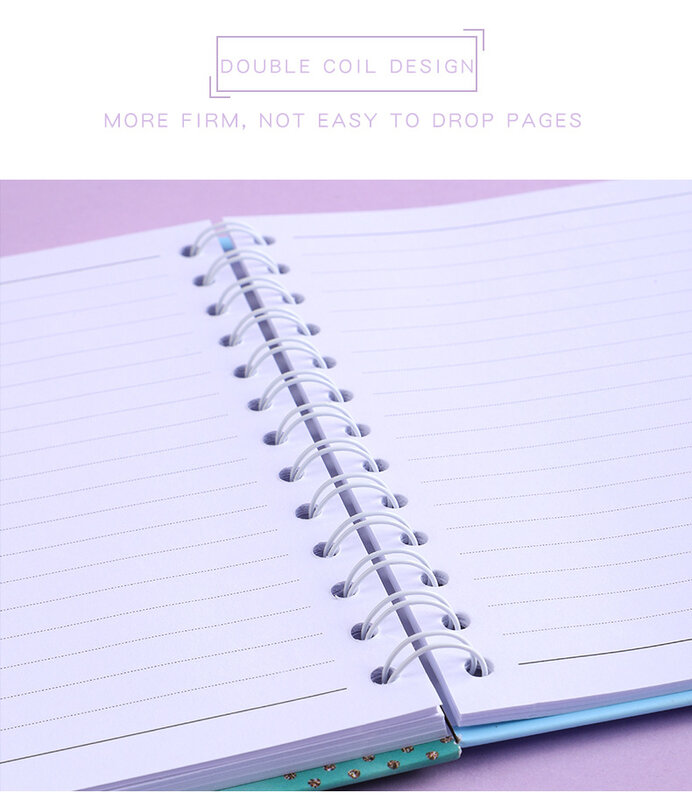 100 folhas/200 páginas b6 inglês caderno cor capa bobina livro horizontal linha loose-leaf notepad estudante material de escritório