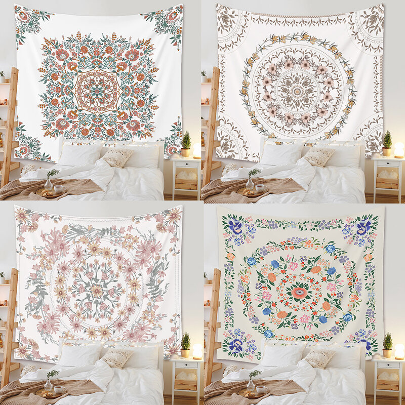 Tapiz de decoración de pared para habitación, tapiz con estampado de Mandala personalizado de Color bohemio