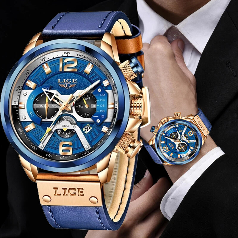 Luik Heren Horloges Top Brand Grote Sport Horloge Luxe Mannen Militaire Waterdicht Quartz Horloges Chronograaf Mannelijke Klok