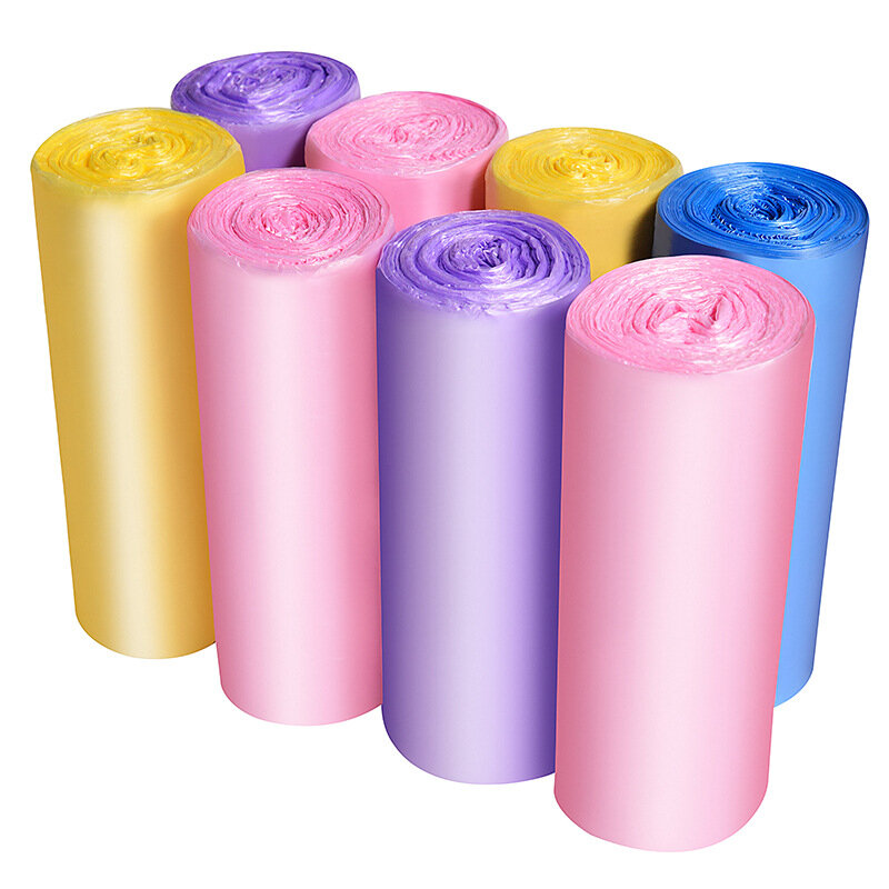 Thick Color Kitchen Storage Garbage Bags, Disposable Plastic Bags, a Pack of 5 Rolls about 100