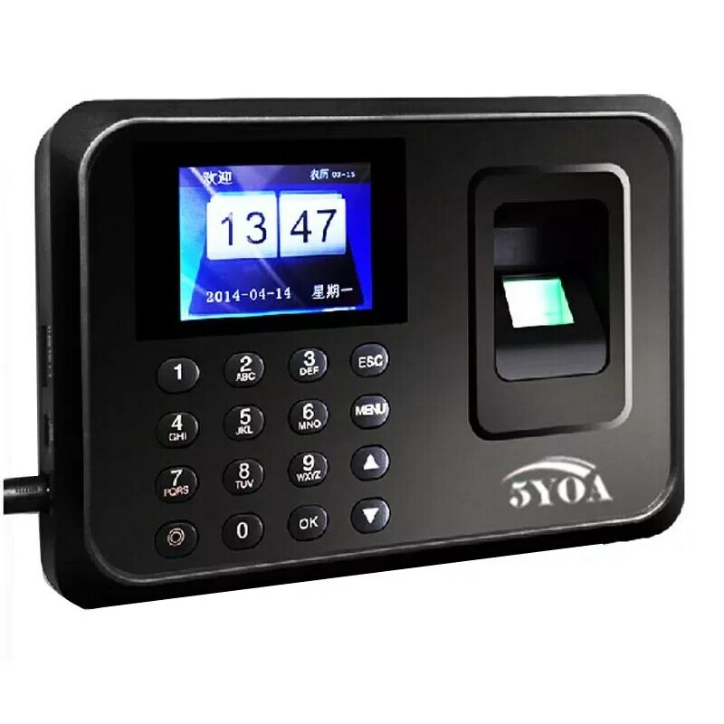 Sistema biométrico de asistencia A01, lector de huellas dactilares USB, reloj de Hora, máquina de Control de empleado, dispositivo electrónico, español, español, En
