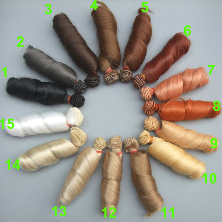 Pelucas de muñeca rizadas de 15 Cm, pelo de muñeca resistente al calor de alta temperatura, marrón, caqui, negro, BJD Diy, 1/3, 1/4, 1/6, Envío Gratis