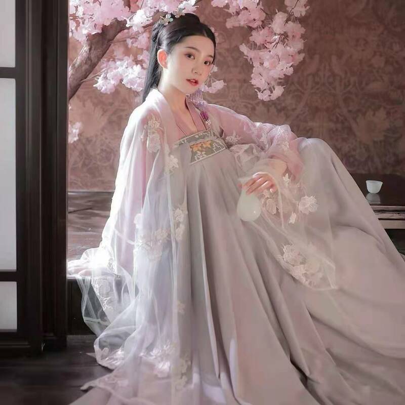 伝統的な中国のダンスドレス,女性のための妖精の衣装,水の袖,メッシュ,コスプレ,アンティーク,エレガント,刺繡,2021