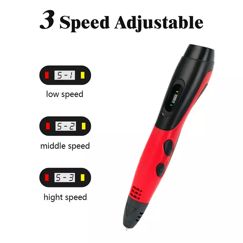 3D Pen DIY Drawing Pen 3 Speed Adjustable With LCD Screen Compatible PLA Filament Toys Safe Paiting for Children Kids Gift
