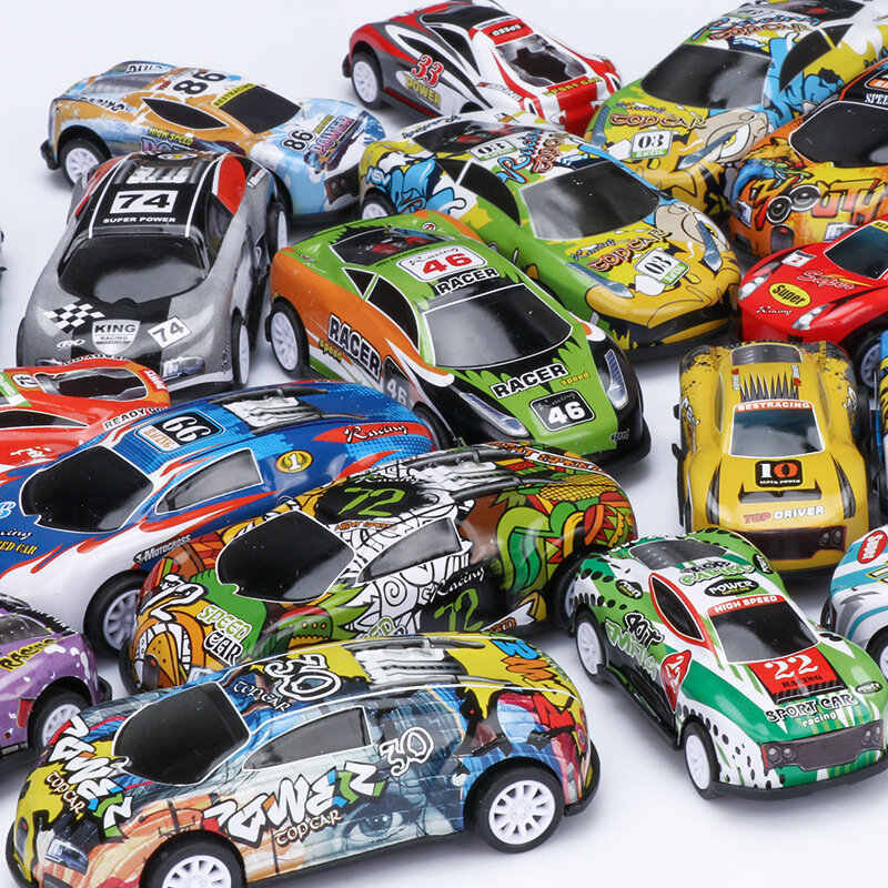 Posinko 1Pcs Legierung Kleine Auto Ziehen Auto Spielzeug Zufällige Farbe Metall Spielzeug Auto Modell Für kinder Jungen Mädchen geschenke