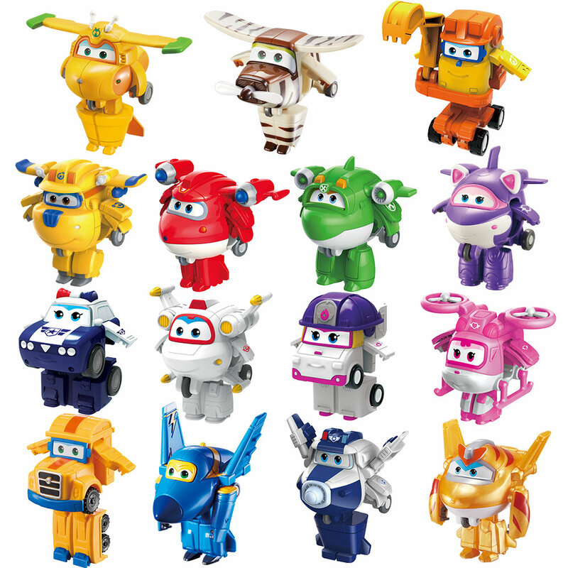 Super Wings 2" Scale Mini Transforming Anime Deformation Plane Robot Action Figures Transformation Toys For Kids Gifts