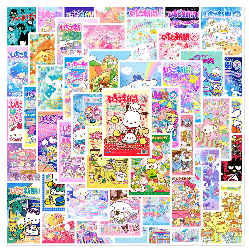 10/30/50 Stuks Sanrio Schattige Mix Cartoon Hello Kitty Kuromi Mijn Melodie Anime Stickers Posters Notebook Laptop Muurdecoratie Sticker