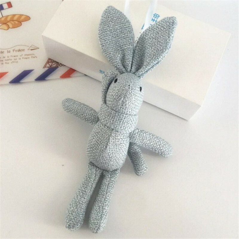 Peluche che desiderano bambola di coniglio nuovo lino coniglio a gambe lunghe borsa Bouquet pendente sciarpa fai da te bambola di coniglio