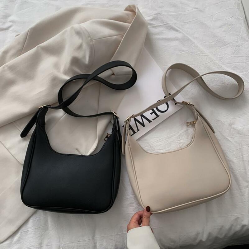 Маленькая дизайнерская женская черная сумка, Простые ретро сумки через плечо, роскошные женские Сумки из искусственной кожи, однотонные Су...