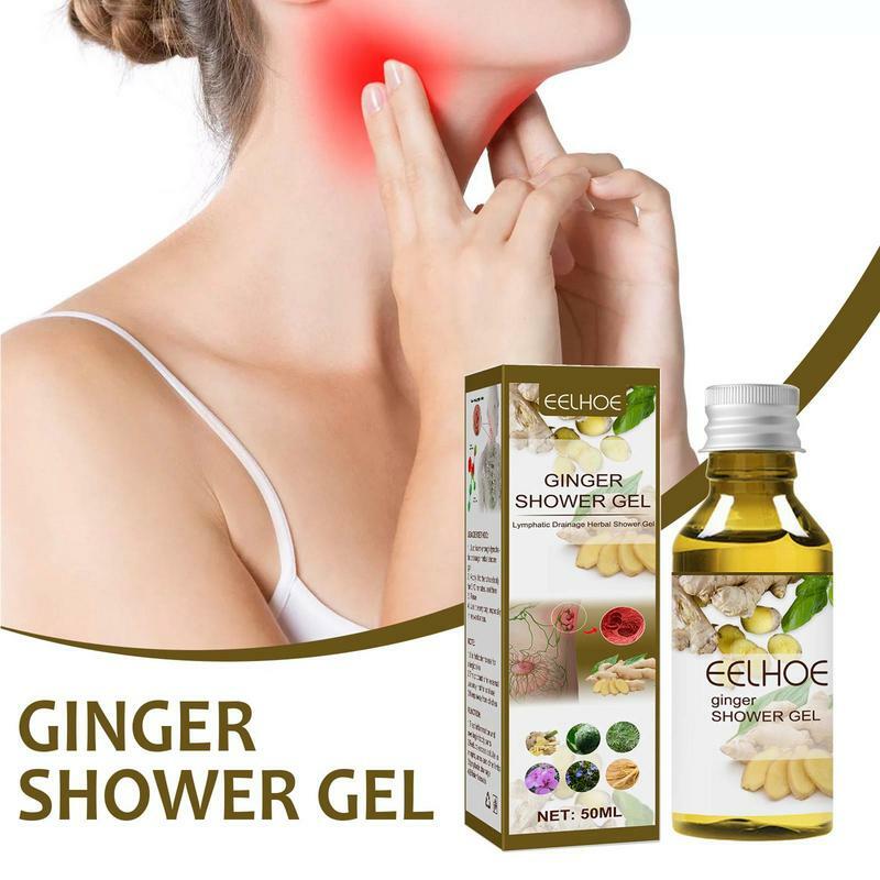 50ML Lymphatic Drainage Herbal Shower Gel Weight Loss Ginger Shower Gel Natural Organic Moisturizing Body Wash Ginger Slimming