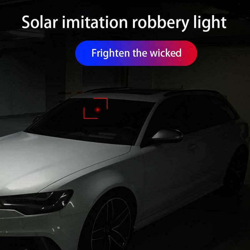 Solar Car LED Alarm Security Light Simulated Dummy Alarm Wireless Warning Anti-Theft Caution Lamp Flashing Imitation