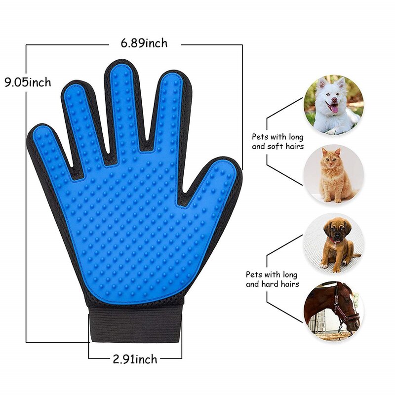 Силиконовая перчатка для груминга собак и кошек, щетка для вычесывания шерсти у собак, товары для уборки