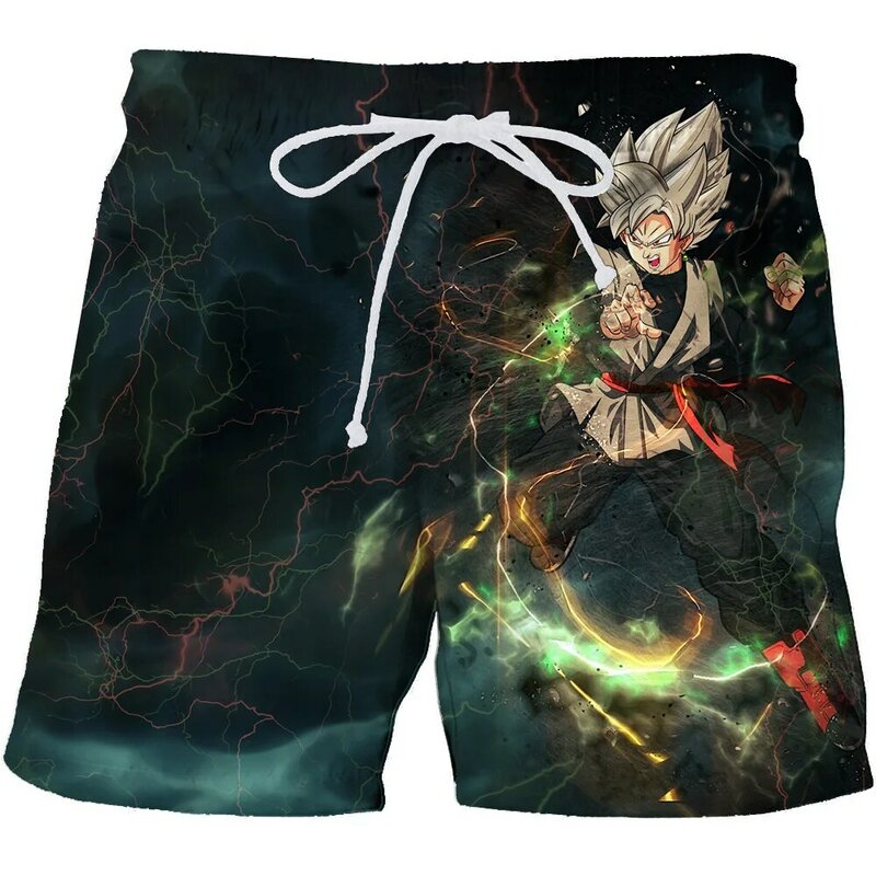 Pantalones cortos informales para hombre, Shorts holgados de playa a la moda, deportivos de Dragon Ball, Naruto