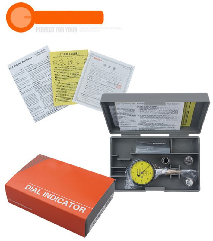 Mitutoyo-Indicador de Dial CMM 513-404, palanca analógica, medidor de Dial de mesa, precisión 0,01, rango 0-0,8mm, diámetro 40mm, 32mm, herramienta de medición