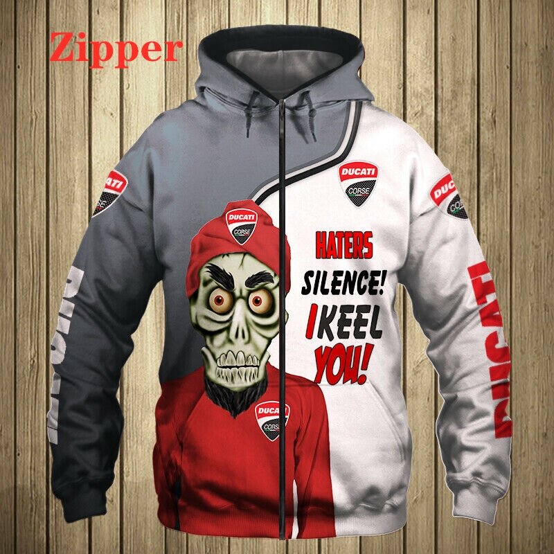 2022 Autumn New Ducati Motorcycle Hoodies For Men 3D Print Zip Sweatshirt Fashion Harajuku Man Sportswear Racing Hoodie Jacket