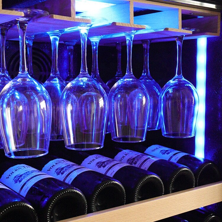 Refrigerador de vinho refrigerador de garrafa de vinho de vidro de zona dupla alta para venda