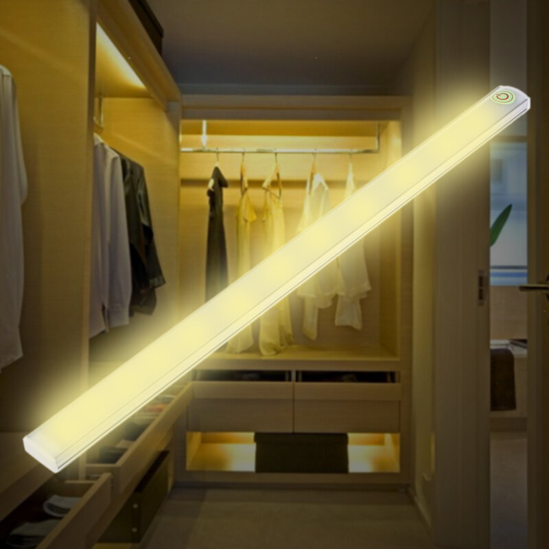 Светодиодный сенсорный выключатель 30 см, алюминиевый аварийный ночной светсветильник льник для шкафа, дома, освещения спальни
