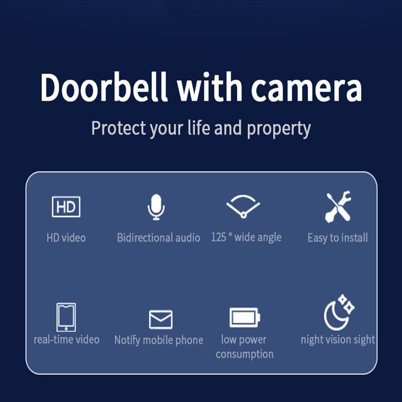 Wireless Tuya Video Doorbell Camera WiFi Infrared Night Vision Real Time Monitor Mobile Remote Video Intercom Doorbell Camera