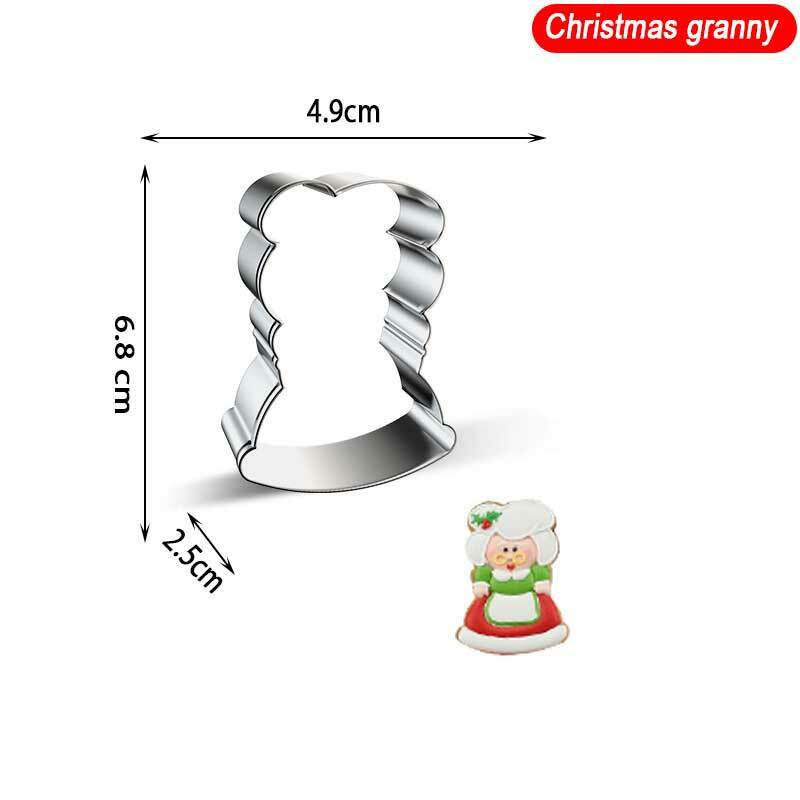Christmas grandmother Bell Metal Cookie Cutter Xmas Stainless Steel Biscuit Mould Sugarcraft Fondant Cake Decor Tools Bakeware