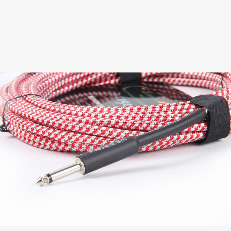 Electric Guitar Bass Box Audio Cable Guitar Noise Reduction Line Color Braided Shielded Cable 3 /6/10/15/20 Meters