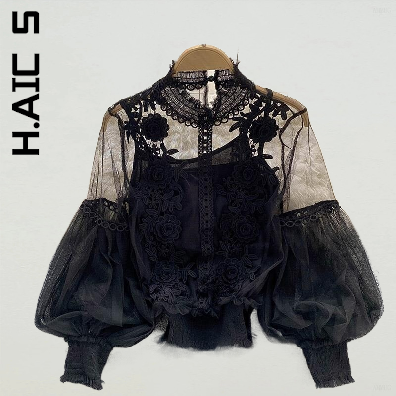 H.Aic S New Blouse Women Chic Sexy Office Woman Top Lady Tops Women Simple Top Women Womens Slim Female Womens Clothing