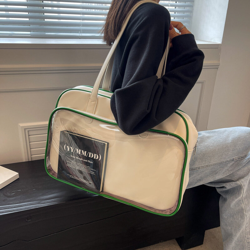 Квадратная сумка-тоут для женщин, вместительные дамские сумочки под подмышками, мягкая кожаная сумка-мессенджер на плечо для колледжа