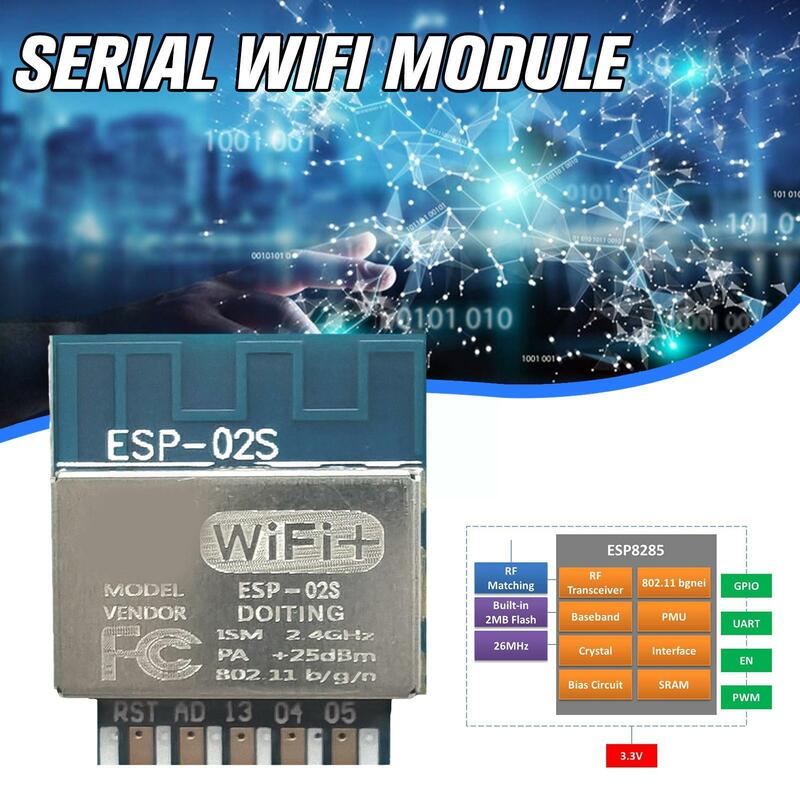 โมดูล Wi-Fi Esp-02s Tywe2s แพ็กเกจนิ้วทองอนุกรม Esp8285 Esp8266ส่งสัญญาณไร้สายโปร่งใสพร้อม E1p4ที่เข้ากันได้