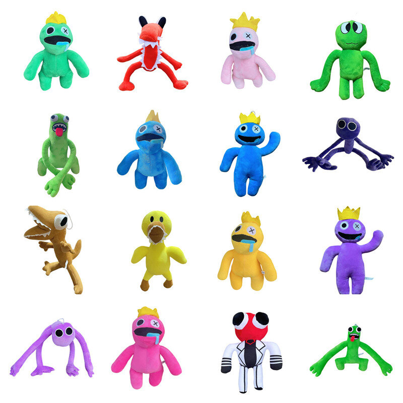 30 cm arco-íris amigos brinquedos de pelúcia anime papel de jogo kawaii azul monstro animal recheado bonecas crianças presentes de natal