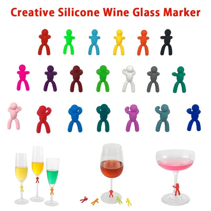12/20P Drink Markers Wine Glass Marker Tags Drink Charms Cocktail Picks Reusable Drinks Wine Tags Barware Mixproof Accessories