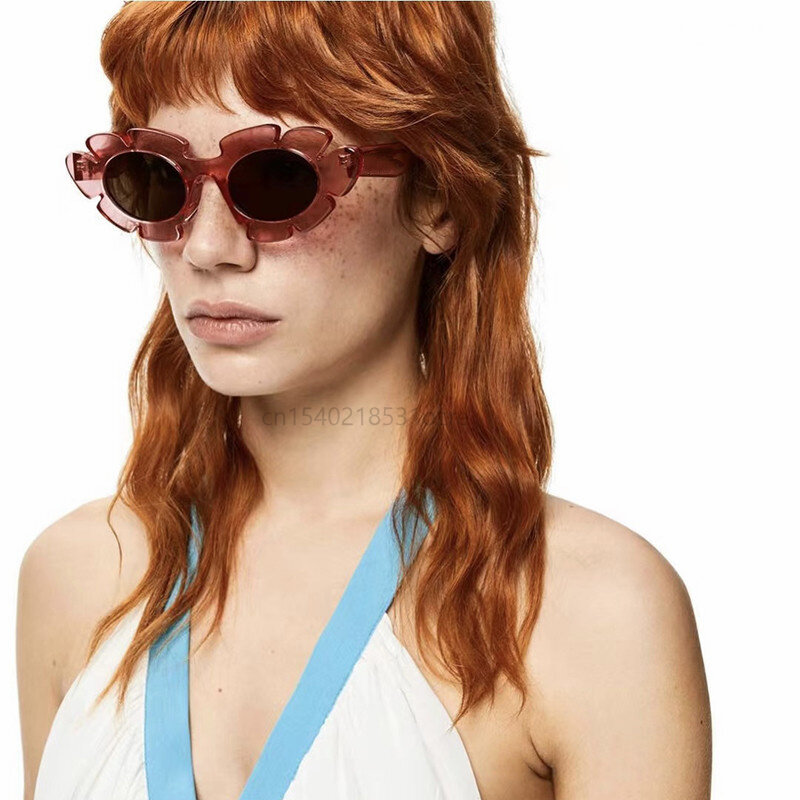 Солнцезащитные очки с зубчатыми Лепестками в винтажном стиле панк для девушек 7 цветов ацетатная оправа 40088U Лето 2022 брендовые дизайнерские ...