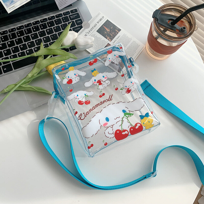 Sanrio ПВХ сумки на плечо Kawaii аниме через плечо Tote Mymelody Cinnamorol милые водонепроницаемые сумки прозрачные рюкзаки для девочек