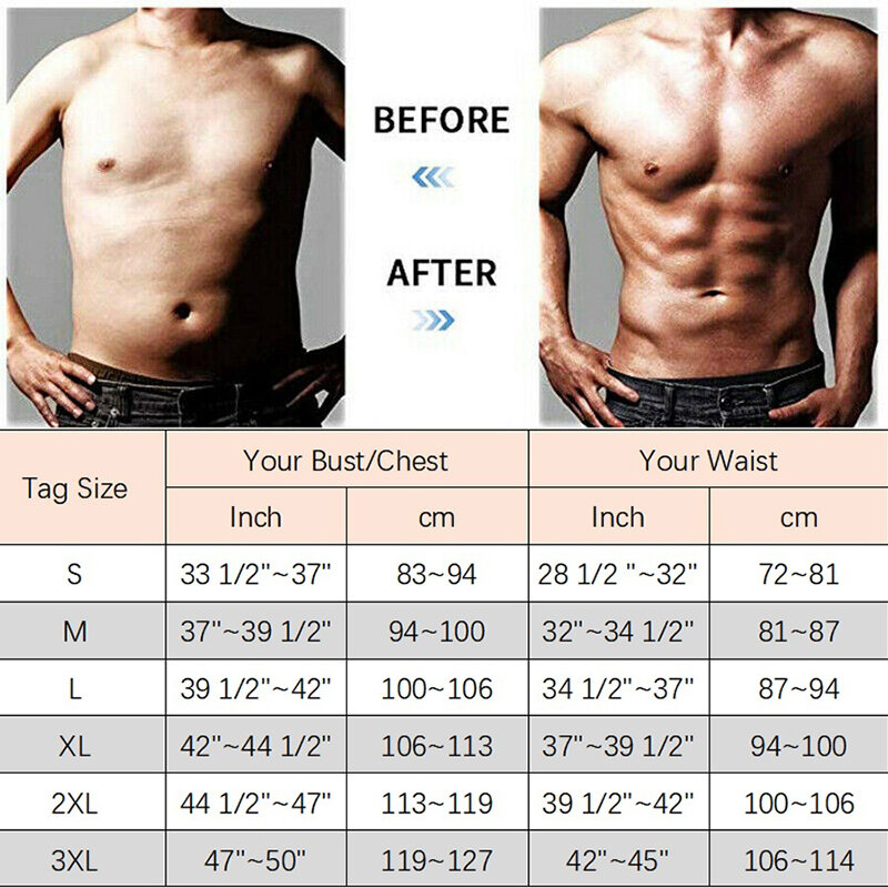 Neoprene sweat vest for men cintura trainer colete ajustável treino corpo shaper com zíper duplo para sauna terno para homem