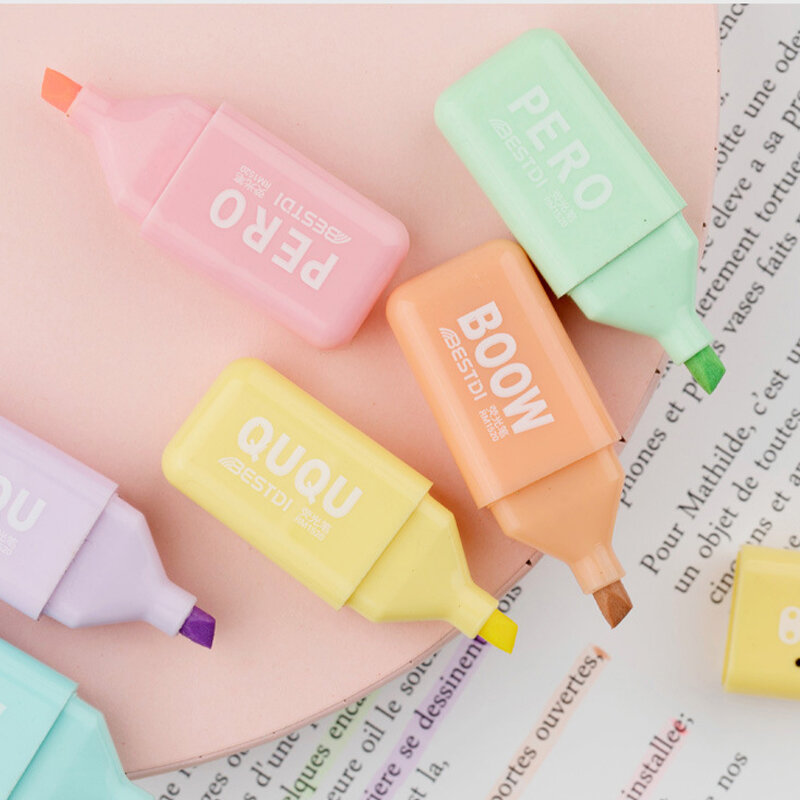 Kawaii Mini Highlighter 4/5/6 Colors/set Cute Markers Pastel Drawing Pen School and Office Art Stationery Supplies