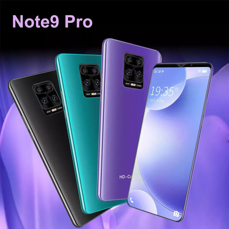 2021 Note9 Pro Smartphone Android 4.4 512 + 4G ROM Smart Phones Face Unlock 5.0 Inch Full Screen 2200Mah Cell Mobile Phone