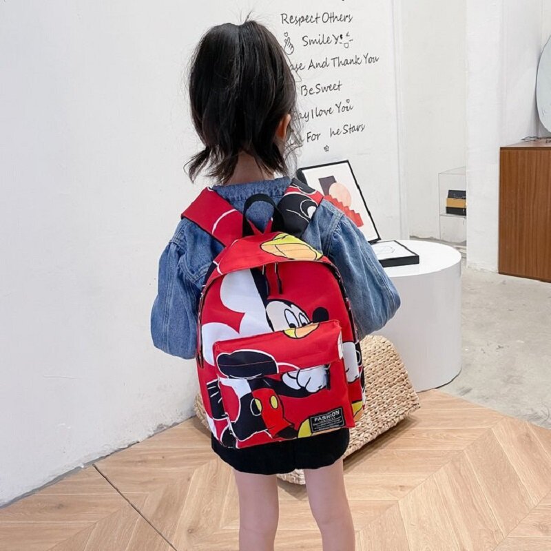 2022 Tas Sekolah Anak-anak Mickey Mouse Disney Ransel Bayi Laki-laki Perempuan Tas Punggung Mini Mewah Ransel Kartun Hadiah Anak-anak
