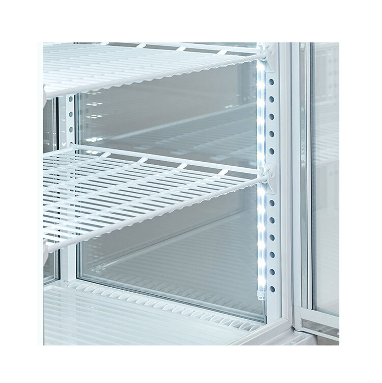 Escaparate de panadería de cristal, de cuatro lados vitrina de cristal, encimera, refrigerador refrigerado, congelador, puerta corredera de vidrio de XC-98L, 98L