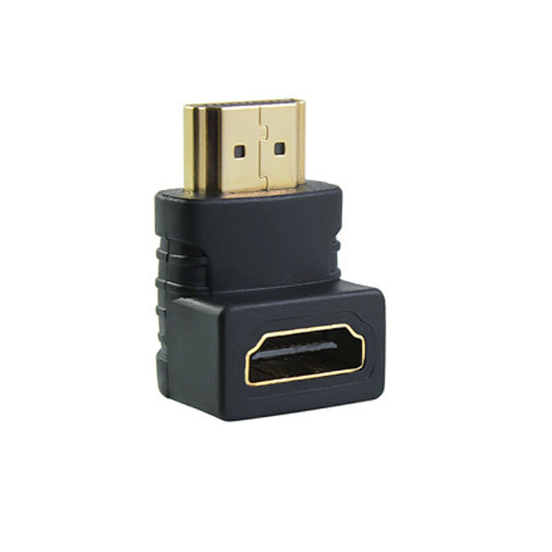 10-100pcs 90 Degree Right Angle Gold Plated HDMI-Compatible Adapter A Type Male To Female For 1080p 3D TV HDTV
