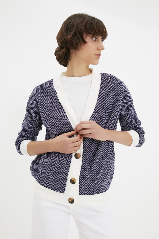 Trendyol – Cardigan en tricot jakarli, vêtement pour femmes
