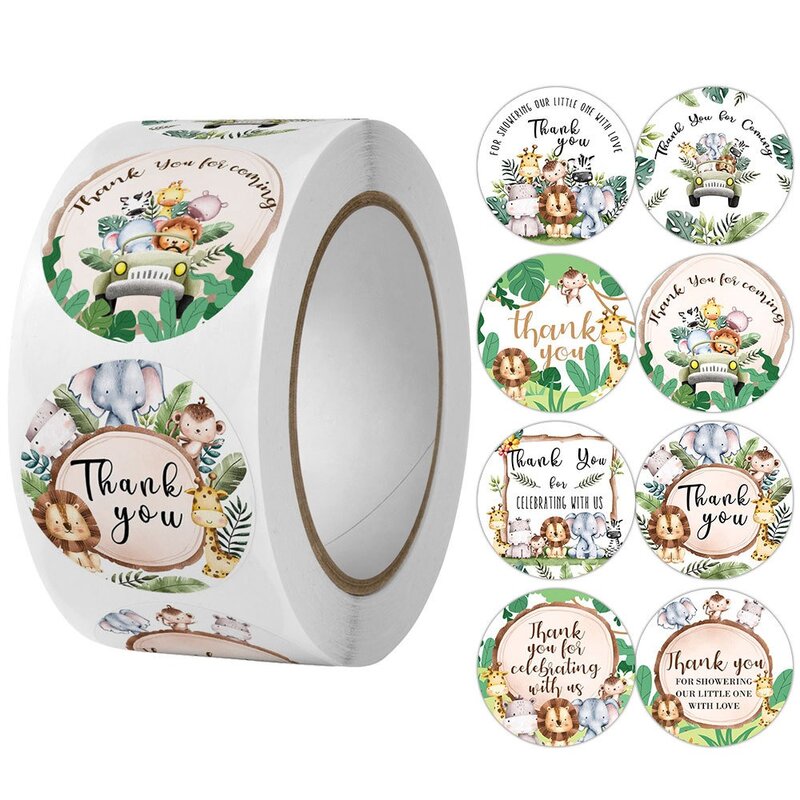100-500Pcs Cartoon Animals Sealing Sticker DIY Gift Box Package Envelope Label Seal Decoration Stationery Kids Reward Stickers