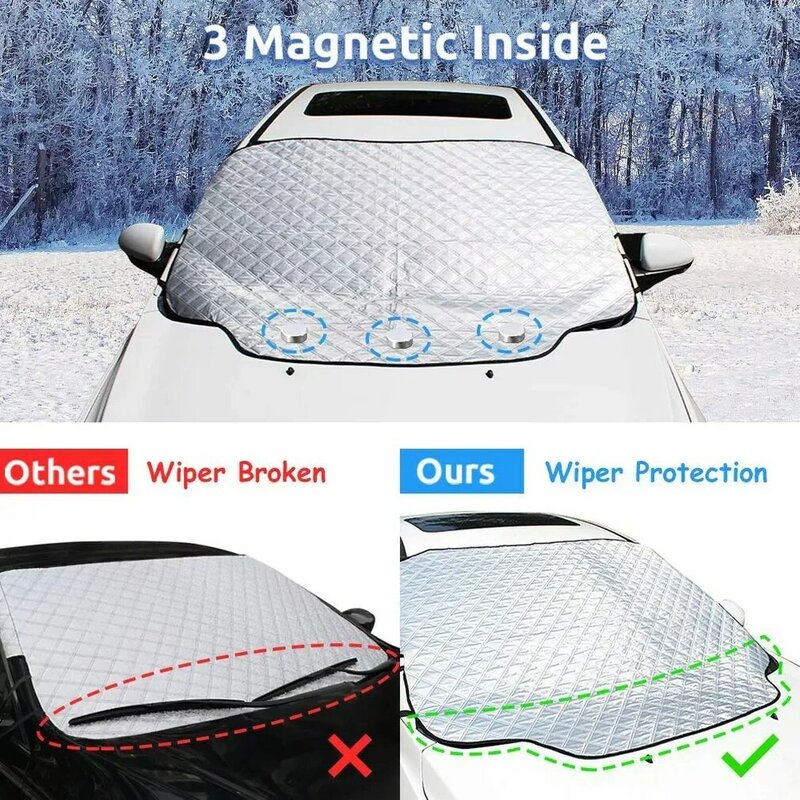 Protetor de neve do automóvel pára-sol dianteiro e cobertura de isolamento térmico à prova de neve