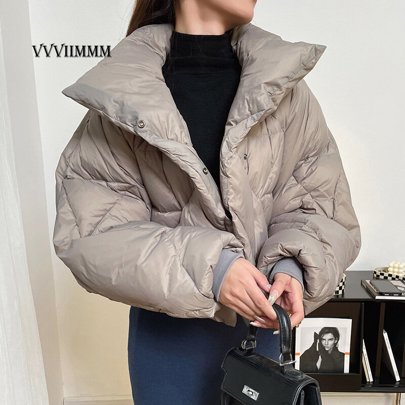 Jaket Roti Tekanan Nol Cahaya Warna Solid dengan Kehangatan Tebal Jaket Mantel Musim Dingin Wanita Pakaian Wanita 2021